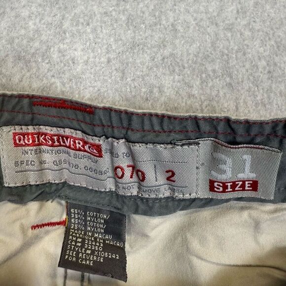 Vintage Quicksilver Men’s Size 31 Tan Cargo Khaki Style Ankle Pants Workwear - Picture 3 of 8